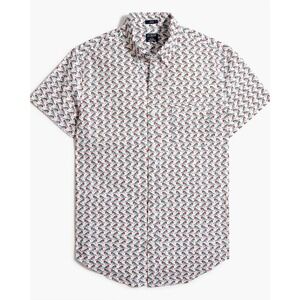J.Crew Mens Large Classic Fit 100% Linen Short Sleeve Bird Print Button Down